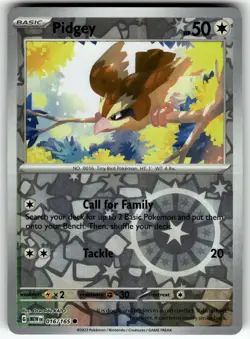Pidgey 016/165 SV: Scarlet & Violet 151 Reverse Holo NM Pokemon Card TCG - Image 1