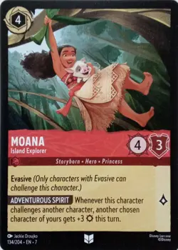134/204 MOANA ISLAND EXPLORER EN7 UNCOMMON DISNEY LORCANA CARD - Image 1