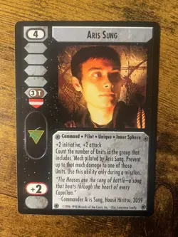 Battletech CCG TCG Card Game Rare Crusade Expansion Aris Sung - Image 1