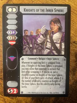 Battletech CCG TCG Card Game Rare Crusade Expansion Knights of the Inner Sphere - Image 1