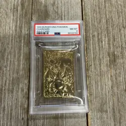 Graded PSA 8 1999 Burger King Pokemon Charizard Gold Card - Image 1