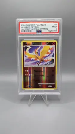 Pokemon Card Lavados Moltres Supreme Victors Reverse Holo 2009 Deutsch PSA 9 - Image 1
