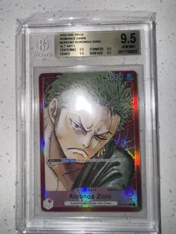 Roronoa Zoro Alt Art Parallel Card BGS 9.5 One Piece Romance Dawn OP01 English - Image 1