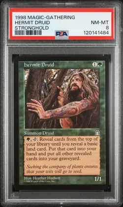 1998 MAGIC: THE GATHERING STRONGHOLD HERMIT DRUID PSA 8 - Image 1