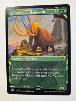 x1 Kazandu Mammoth Kazandu Valley - Showcase R MTG Zendikar Rising - Image 1
