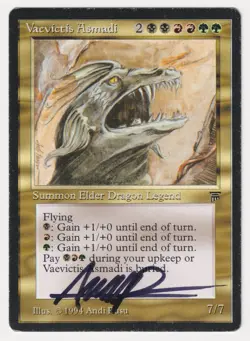 Signed Vaevictis Asmadi MP Legends English Artist Andi Rusu 1994 MTG Magic Rare! - Image 1