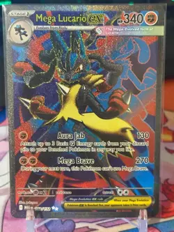 Pokemon Mega Evolution Mega Lucario EX 160/132 Full Art NM PACK FRESH - Image 1
