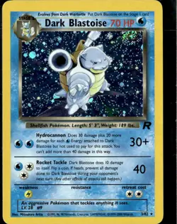 Pokemon Dark Blastoise Team Rocket 3/82 Holo Rare with Swirl - Image 1