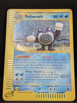 Poliwrath 024/165 Expedition Base Holo Rare Pokemon TCG Nintendo e-reader LP+ - Image 3