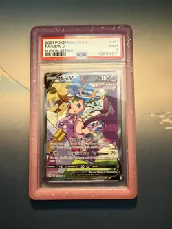 2021 Pokemon TCG Fusion Strike Mew v Alt Art 251/264 PSA 9 Mint - Image 1