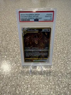 PSA 10 GEM MINT Giratina VSTAR GG69/GG70 Gold Alt Art Crown Zenith Pokemon - Image 1