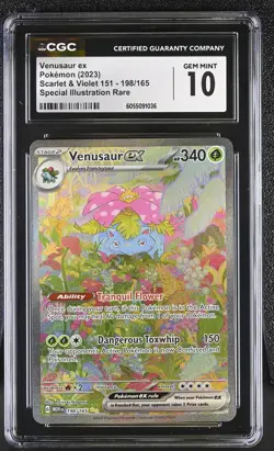 2023 Pokemon Venusaur ex 198/165 Scarlet & Violet 151 Holo SIR CGC 10 GEM MINT - Image 1