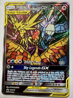 Pokemon TCG Moltres Zapdos Articuno GX SM210 Hidden Fate Promo NM-Mint Condition - Image 2