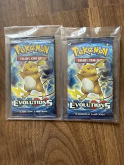 Lot of 2 Pokemon TCG XY Evolutions Booster Packs, New, Sealed - Image 1
