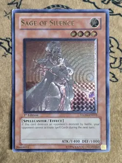 Yugioh Sage of Silence STON-EN015 1st Edition Ultimate Rare LP - Image 1