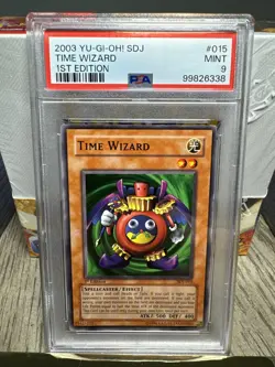2003 Yu-Gi-Oh! SDJ Time Wizard 1st Edition PSA 9 Mint - Image 1