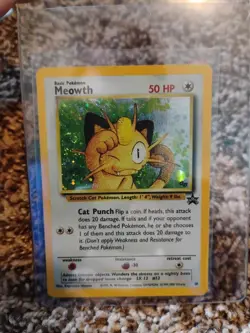 Pokemon TCG Meowth Black Star Promos Holo Card Game Boy - Image 1