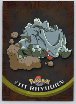 Rhyhorn Foil TOPPS Series 2 Blue Logo #111 Pokemon Card TCG NM/MINT - Image 1