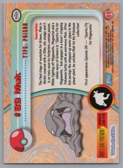 Muk Foil TOPPS Series 2 Blue Logo #89 Pokemon Card TCG NM/MINT - Image 2