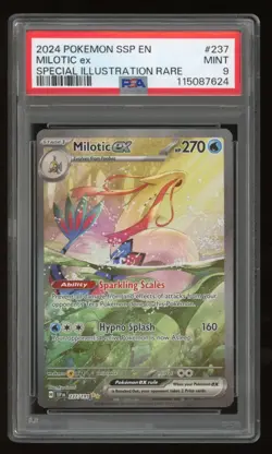 PSA 9 MINT Milotic EX SIR Surging Sparks #237 Pokemon Card - Image 1