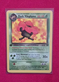 Dark Vileplume 1st Edition Pokemon Card - Team Rocket 1999 - Vintage - MP #30/82 - Image 1