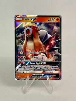 Pokemon TCG - ENTEI GX 10/73 - Sun & Moon Shining Legends - Holo Rare - NM Card - Image 1