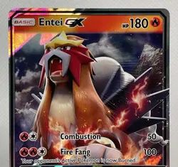 Pokemon TCG - ENTEI GX 10/73 - Sun & Moon Shining Legends - Holo Rare - NM Card - Image 2