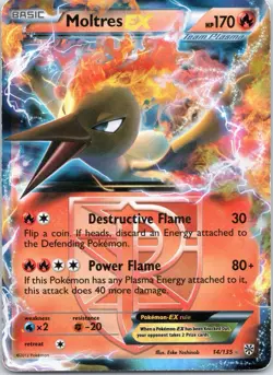 Moltres EX 14/135 Plasma Storm Ultra Rare Holo 2012 Pokemon TCG Card - Image 1