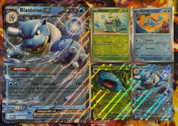 Pokemon 151 Blooming Waters Premium Collection 5 Promo Cards Jumbo Blastoise - Image 1