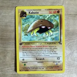 Kabuto 50/62 1st Edition Fossil Set Pokemon WOTC Common Card NM Vintage English - Image 1