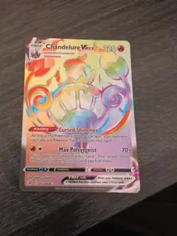 Pokemon Chandelure VMAX 265/264 Secret Rainbow Holo Rare Fusion Strike - Image 1
