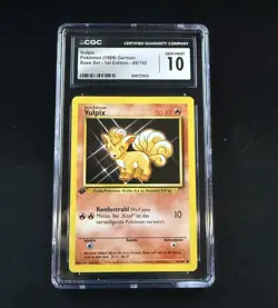 1999 Pokemon GERMAN 1st Edition Base Set Vulpix 68/102 CGC-Gem Mint 10 - Image 1