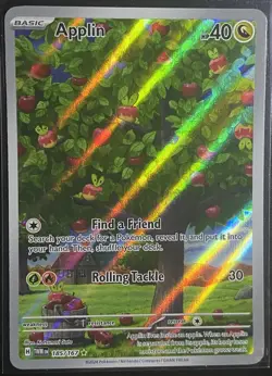 Pokemon TCG Full Art Applin 185/167 Twilight Masquerade Illustration Rare NM - M - Image 1