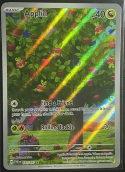 Pokemon TCG Full Art Applin 185/167 Twilight Masquerade Illustration Rare NM - M - Image 2