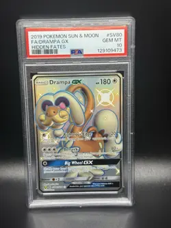 Shiny Drampa GX 2019 Pokemon Sun & Moon Hidden Fates Full Art FA #SV80 PSA 10 - Image 1