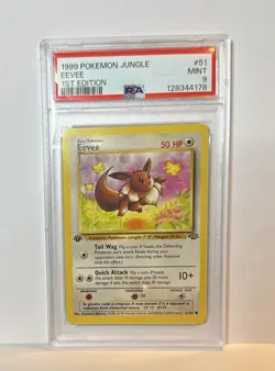 PSA 9 MINT Eevee Jungle First Edition Pokemon 51/64 - Image 1