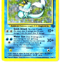 Rare 1999 Pokemon Jungle Vaporeon evolve from Eevee 12/64 Holo Card - Image 3