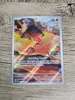 Magby Pokemon Trading Card Game Holofoil Full Art Pokemon Card 186/182 Paradox R - Image 1