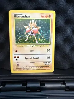 Pokemon TCG Hitmonchan Base Set Holo Unlimited Rare Card 7/102 Vintage - Image 1