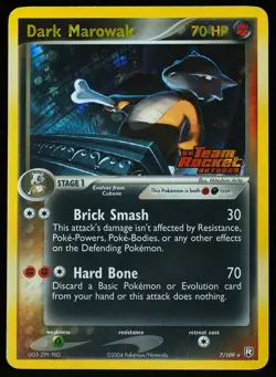 Dark Marowak #7 NM Reverse Holo Pokemon Card - Image 1