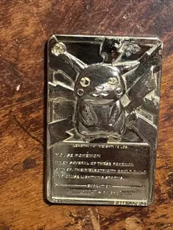 Pokemon 23K Gold Plated PIKACHU Trading Card 1999 Burger King Limited Edition - Image 2