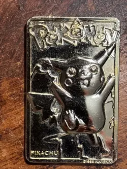 Pokemon 23K Gold Plated PIKACHU Trading Card 1999 Burger King Limited Edition - Image 3