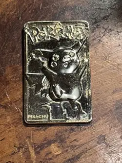 Pokemon 23K Gold Plated PIKACHU Trading Card 1999 Burger King Limited Edition - Image 5