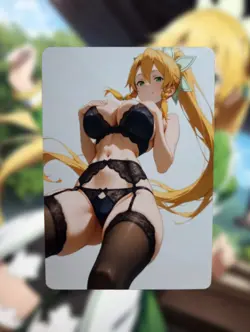Leafa Sword Art Online Anime Waifu Sexy Goddess Doujin Lewd Hentai Card - Image 1
