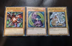 Yugioh Big Three - Blue Eyes, Red Eyes, Dark Magician Yugioh Card Set - Image 1