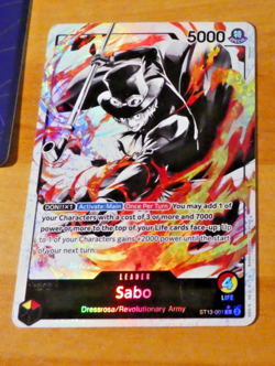 ONE PIECE CARD GAME CARTE ENGLISH Sabo ST13-001 L ALT ART EN JCC NM - Image 1