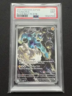 PSA 9 Thundurus #209 Pokemon Center Stamped Black Bolt ETB Promo Pokemon Card - Image 1