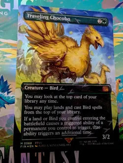 MTG Universe’s Beyond Final Fantasy Traveling Chocobo Borderless Track Foil NM - Image 1