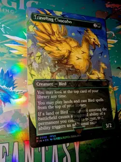 MTG Universe’s Beyond Final Fantasy Traveling Chocobo Borderless Track Foil NM - Image 4