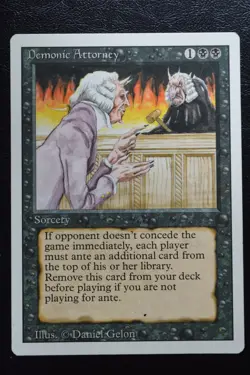 Magic The Gathering MTG DEMONIC ATTORNEY Revised Edition LP Lightly Played - Image 1